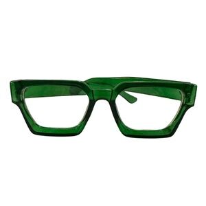 Green Plastic Square Frame Blue Light Glasses
